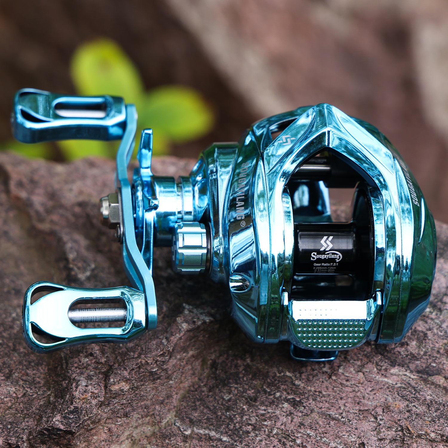Sougayilang Baitcasting Reel 7.2:1 Gear Ratio with Magnetic Braking System, Single Piece Fishing Reel Outdoor Sports Fishing Products