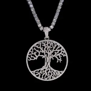 Circle Tree of Life Pendant Lab Diamond – 14k Gold