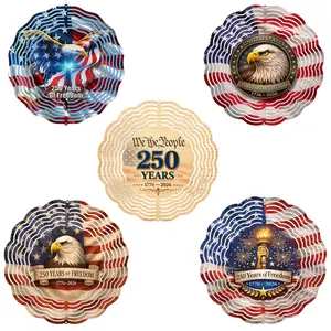 Wind Spinner USA 250th Anniversary Bundle  America 250 Metal Wind Spinner, 250th Anniversary Patriotic Decor, Metal Eagle Wind Spinner, USA Outdoor Garden