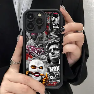 Trendy And Stylish Hip-Hop Design for Boys Case for iPhone 17 Pro Max 16 16e 15 14 Plus 13 12 Mini 11 Air X XS Pattern Soft TPU Rubber Camera Protection Rugged Mobile Phone Cover Gift 2D printing