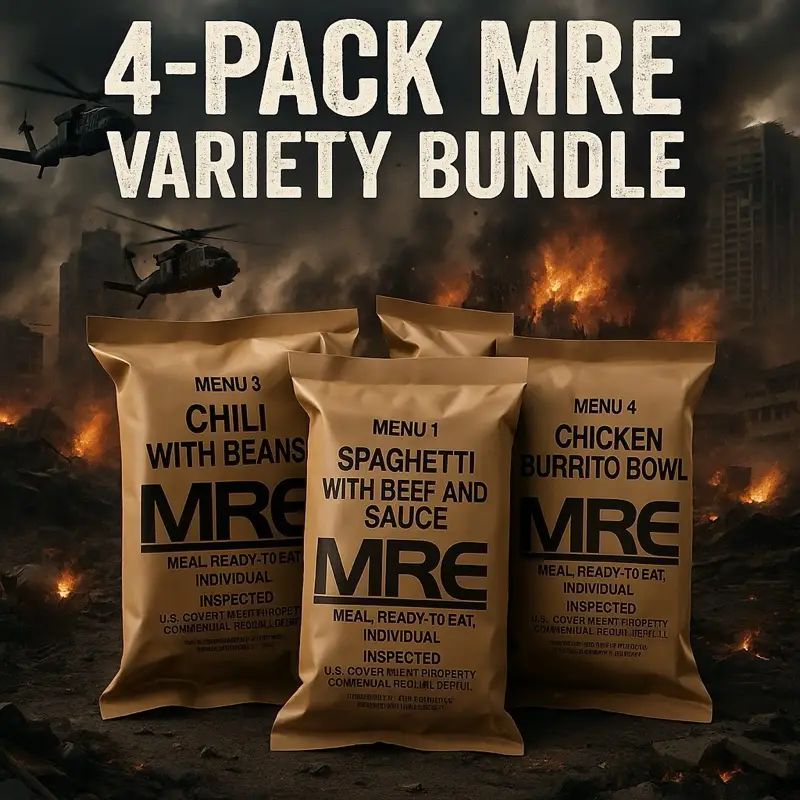 Military MRE random flavor family 4 Bundle survival food instant meal Dried Meat Snacks