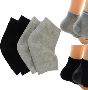2 Pairs Moisturizing Silicone Gel Heel Socks for Dry Hard Cracked Skin Open Toe Comfy Recovery Socks Day Night Care