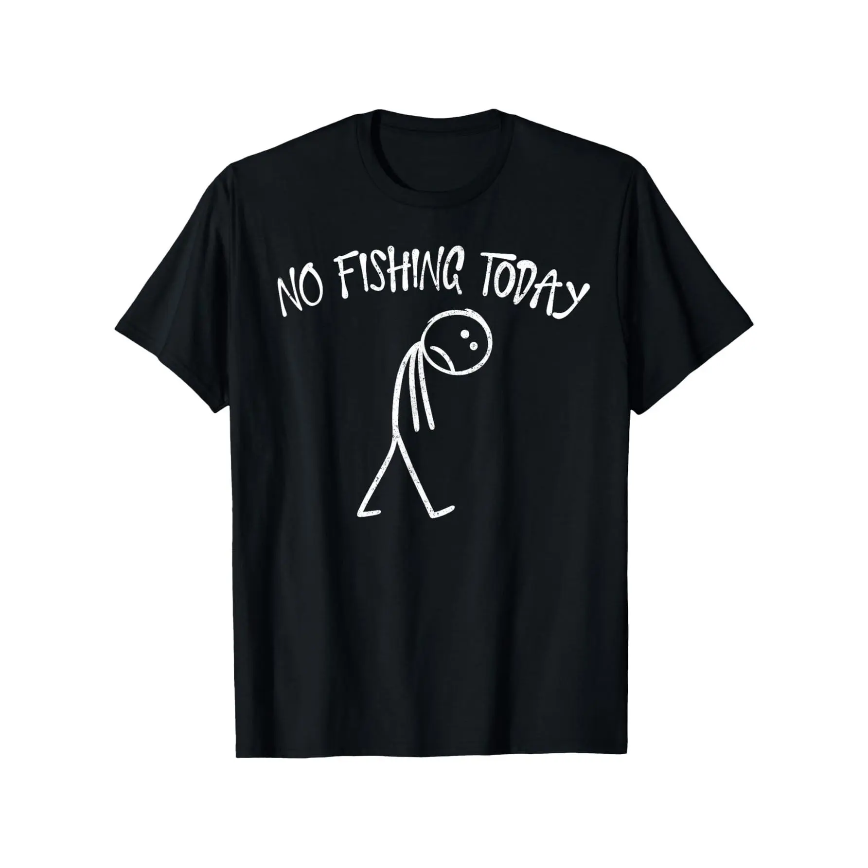 No Fishing Today Humorous Sad Face Fishermen T Shirt Designed For Fans Of Minimalist Style