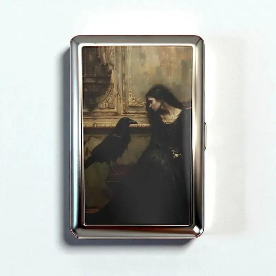 Retro Multi-Functional Card Holder Storage Tin Box, DIY Wallet & Leather Craft Accessories, Metal Organizer for Business Cards, ID & Jewelry