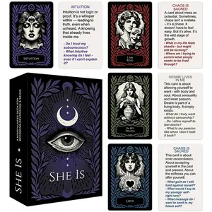 She Is Heart Healing Tabletop Card Game Set, 52 Mindfulness Meditation Cards, Stress Relief Therapy Tools, Perfect Gift for Relaxation