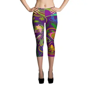 Rooted Khaos Purple Capri Leggings