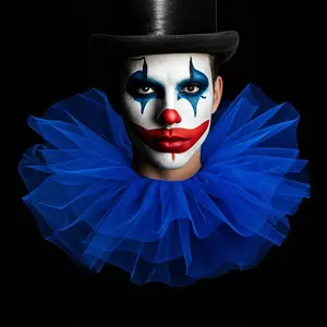 Clown Masquerade Ball Fluffy Mesh False Collar Circus Halloween Horror Accessories Stage Props