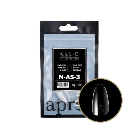 Apres Gel-X Natural Almond Short Soft Gel Refill Pouch, Artificial Nail Tips for Beauty & Personal Care Nail Art Accessories, Gel X Nails