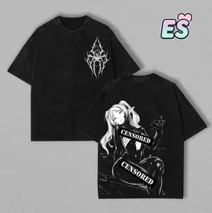 Frieren Spyder Dark Fantasy Anime Double Printed Vintage Washed Tee Unisex Oversize Heavyweight Cotton Manga Graphic Crewneck Soft Tops Natural Shade T-shirt Anime Gift