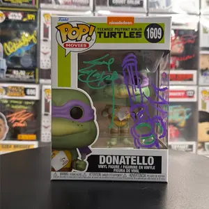 Funko Pop! Autographed Donatello Teenage Mutant Ninja Turtles 1609 Signed And Sketched By Guy Gilchrist Cartoonist