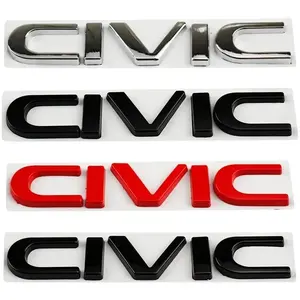Metal 3D Car Stickers Side Fender Badge Styling for Honda CIVIC Logo 2023 2024 2011 Rear Trunk Emblem Decal Exterior Accessories