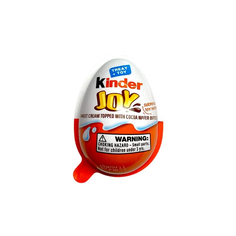 KINDER JOY EGG  CHOCOLATE CANDY & TOY  20 COUNT NET 0.7 OZ  SWEET CREAM TOPPED WITH COCOA WAFER BITES