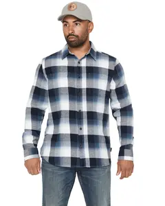 Brothers And Sons Men's Marksman Plaid Print Long Sleeve Button-Down Flannel - Basfa25fl2-Bl