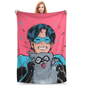 Flannel Throw Blanket Nightwing and Bitewing Ico Warm Plush Blankets Soft Bedspread for Bed Living room Home Picnic Couch