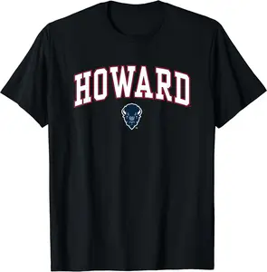 Howard University Bison Arch Over Officially Licensed T-Shirt, Gift Shirt, Cotton, Crewneck, Size S-3XL