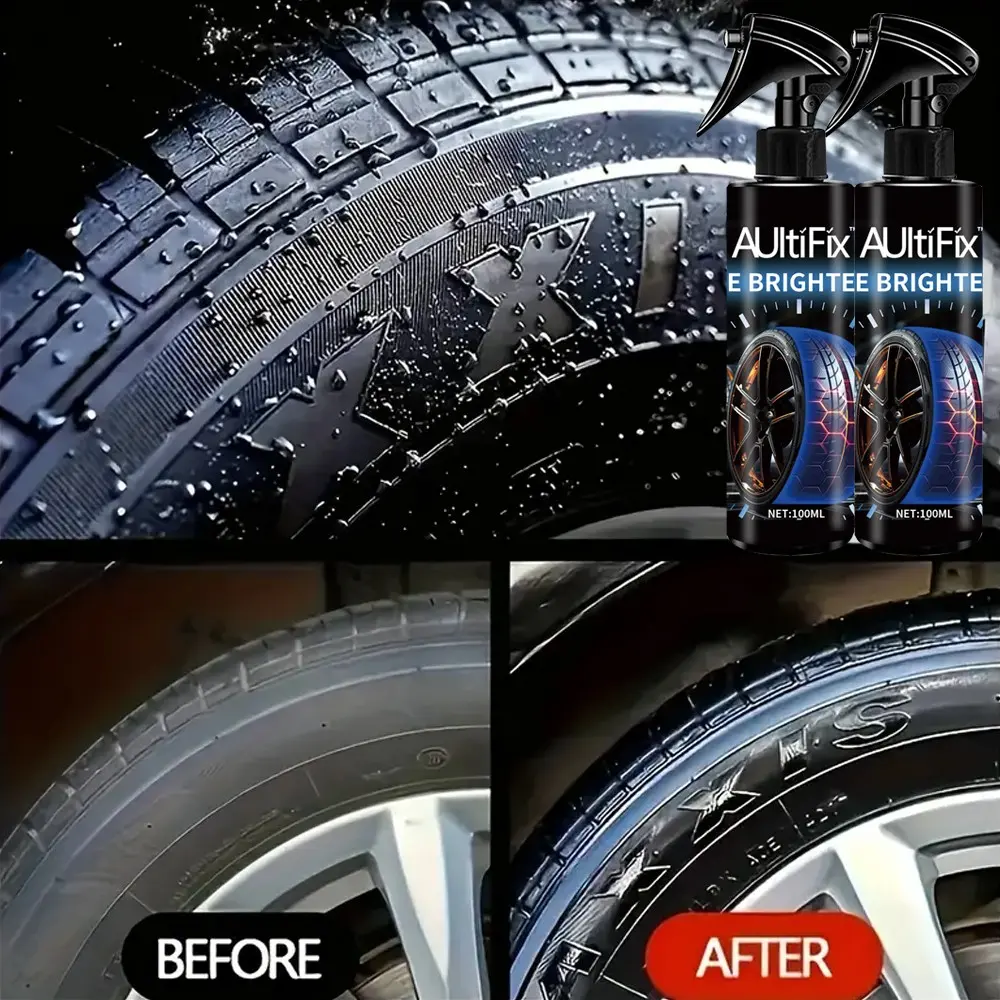 100ml Tire Shine Care Liquid, Tire Maintenance, Long-Lasting Black Finish, Anti-Aging, Dustproof, Waterproof and Maintains Smooth Tire Surface, Car Tires, Shining