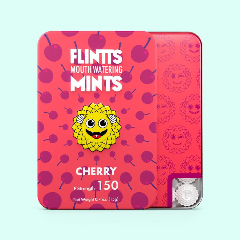 Flintts Mints Fruit Troop Variety 6 Pack - Cool Watermelon, Luxury Grape, Cherry, Sour Tangerine, Strawberry Magic, Lemon - Natural Flavors, Sugar-Free & Vegan, Dry Mouth Mints