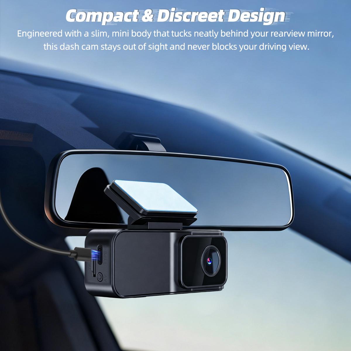Mini 1080P Dash Cam Car Recorder with WiFi, 32GB Included, Loop Recording, G-Sensor Lock, Night Vision, Hidden Car Camera with Parking Monitor