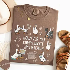 Comfort Colors SPED Teacher Goose T-Shirt, AAC Communication Graphic Tee, SLP Therapist Shirt, Special Education Inclusion Apparel, Comfort Colors Graphic Tee, Casual Outfit, Vintage Wash Shirt, Oversized Women’s Outfit, Apr 5