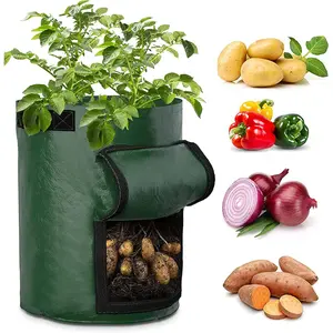 7 Gallon Potato Planting Bag, Garden Growing Bags for Potatoes Carrots Tomatoes Cucumbers & Other Vegetables, Gardening Supplies, Reusable Planting Bag