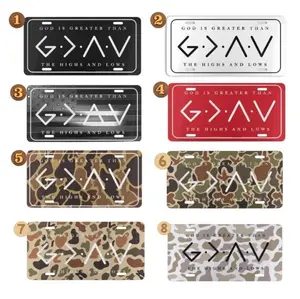 God is Greater than the Highs and Lows License Plate, Many options, truck accessories, Car tags, front license plate for trucks
