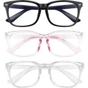 XUH 3 Pack Unisex Blue Light Blocking Glasses, Anti Eye Fatigue Relief Eyewear for Men Women, Computer Screen Gaming Office Anti Strain Glasses