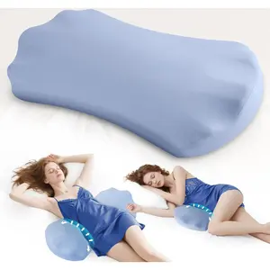 Lumbar Pillow for Sleeping Memory Foam Lumbar Support Pillow for Bed Lower Back Pain Relief Back Support Pillow for Side & Back Sleepers with Washable Cover