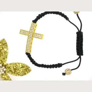Chunky Sideway Cross Macrame Bracelet