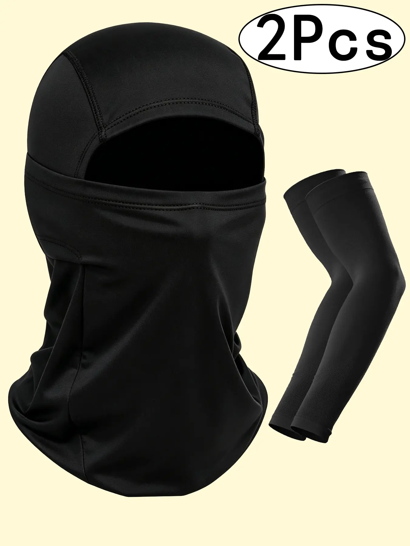 Ski Mask Balaclava Shiesty, Ice Silk Cooling UV Protection, Breathable Arm Sleeves, Sports Tattoo Cover Up for Men Women, Versatile Use, Outdoor Sports Mask
