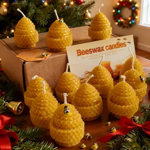 12 pack of beeswax candles, handmade yellow rolled beeswax candles, premium aromatherapy candles, Birthday candles suitable for guest parties, wedding gifts, bridal gifts, Christmas gifts, etc, Decoration