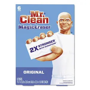212 MAIN Mr. Clean Original Magic Eraser Sturdy Durafoam Scrubber Pad - 6 Per Case, Multipurpose Cleaning Products for Reptile & Amphibian Pet Supplies