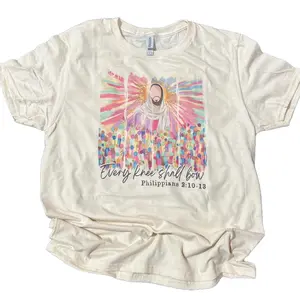Every Knee Shall Bow Watercolor on Cream T-Shirt or Sweatshirt