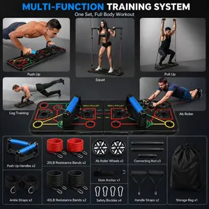 11pcs Fitness Set, Multi-Functional Push-Up Board, Home Workout, Resistance Bands/wheel Training, Unisex, Ideal for All Ages