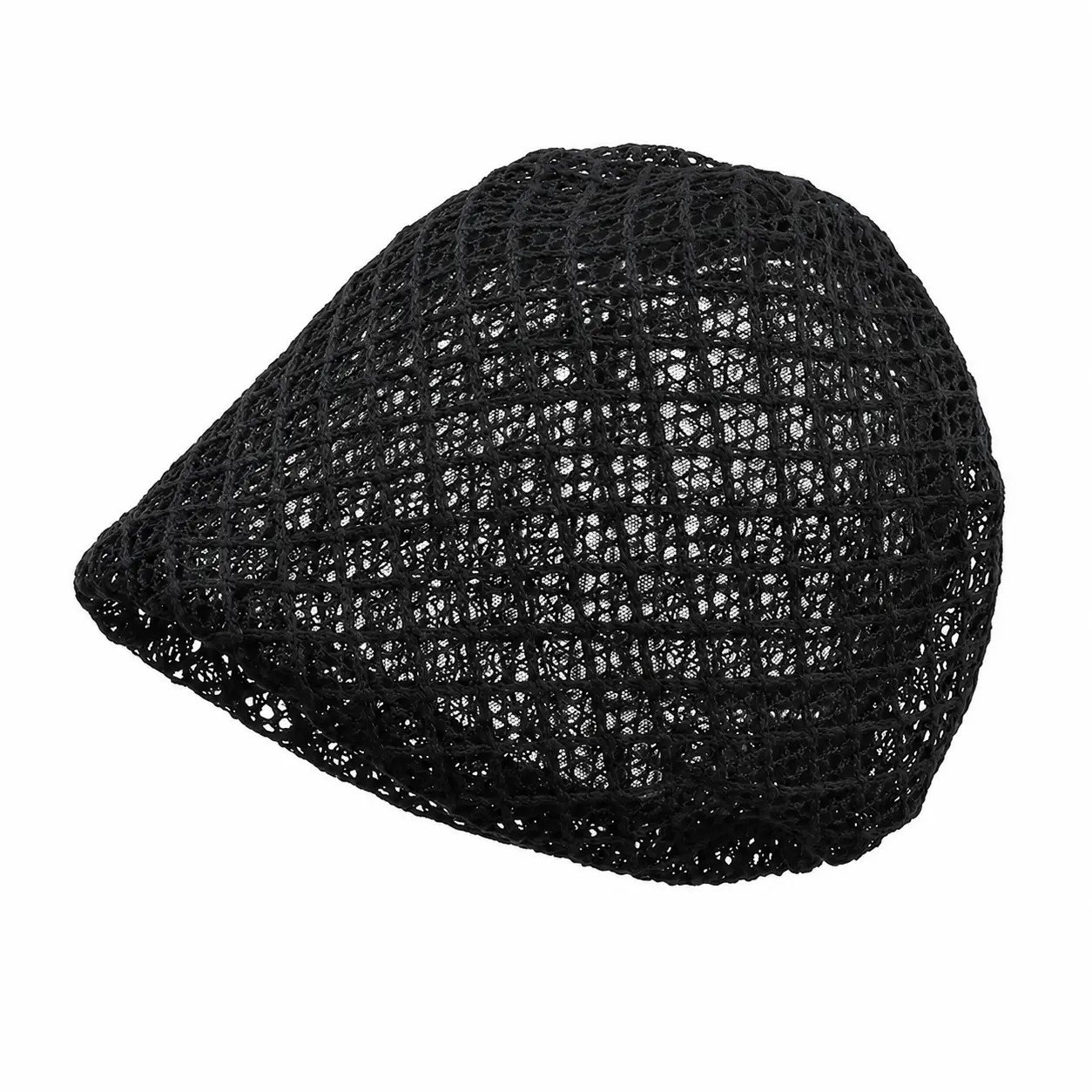 Original Design Hollow Mesh Knit Beret Hat for Women,Breathable Lightweight Summer Cotton Headwear,Soft Openwork Crochet Cap, Stretchy Fit Casual Fashion Hat for Daily Outings & Outdoor Trips, Vintage See-through Knitted Accessory to Keep Cool on Hot Days