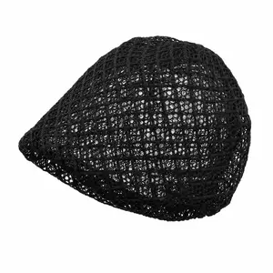 Original Design Hollow Mesh Knit Beret Hat for Women,Breathable Lightweight Summer Cotton Headwear,Soft Openwork Crochet Cap, Stretchy Fit Casual Fashion Hat for Daily Outings & Outdoor Trips, Vintage See-through Knitted Accessory to Keep Cool on Hot Days