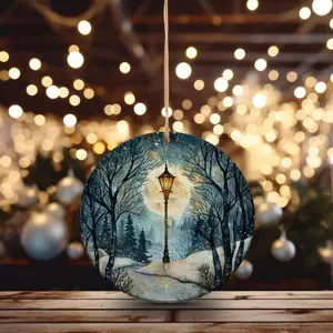 Narnia Lamp Post Ceramic Ornament | A Magical Stained Glass Christmas Decor