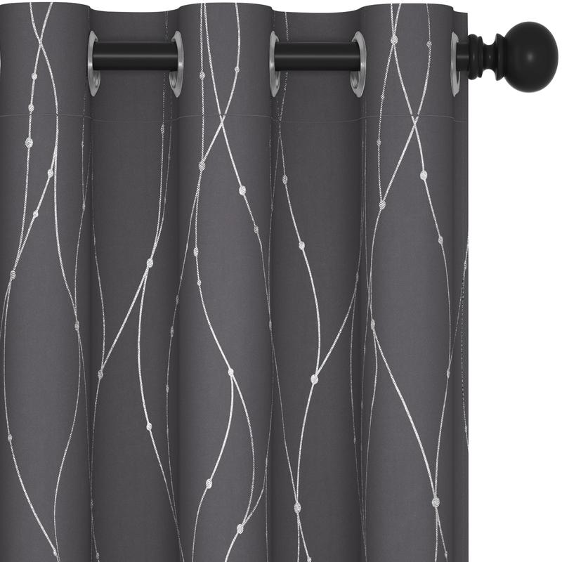 Blackout Curtains (2 Panels) Deconovo Grommet Dots Pattern for Bedroom and Living Room - Thermal Insulated Window Curtains lightblocking curtains Blackout Curtains (2 Panels) Deconovo Grommet Dots Pattern for Bedroom and Living Room - Thermal Insulated Window Curtains lightblocking curtains