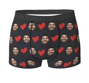 Custom boxers with face, Custom Face Boxer Briefs, Valentines Day Gift, Underwear With Face, Bachelorette gift, Groomsmen gift, Groom gift Menswear Spandex Boxer Shorts Customized psd girls Fabric Personalized