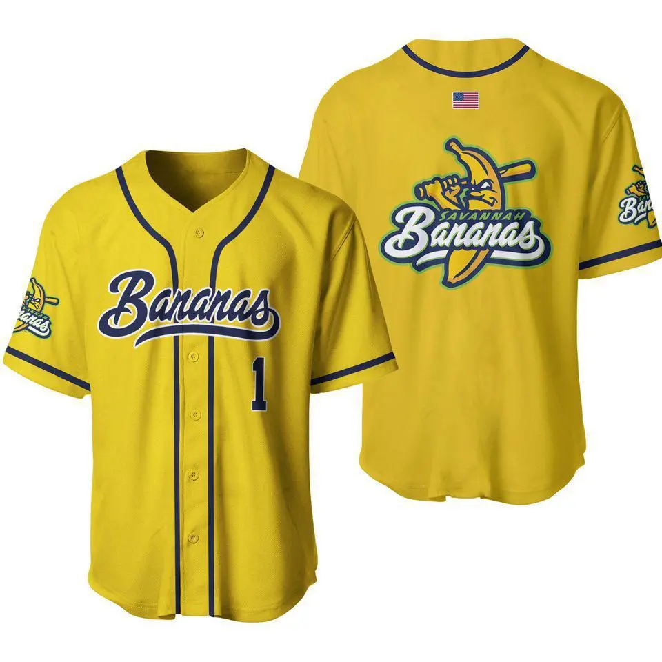 Collection  3D Yellow Bananas Baseball Jersey Team