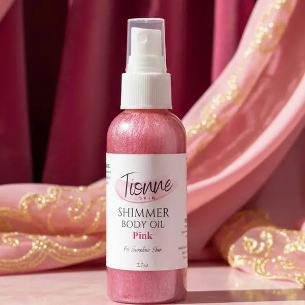 Pink Shimmer Body Oil - Lightweight Moisturizer for Silky Soft Skin - 2.7 oz Spray Bottles - Ideal for All Skin Types - Love