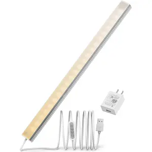 LED Under Cabinet Lighting,3 Color Changing(2700K, 4000K,6000K), 14.5in USB Plug-in Under Desk Light, Dimmable LED Grow Light for  Kitchen,Cabinet,Pantry
