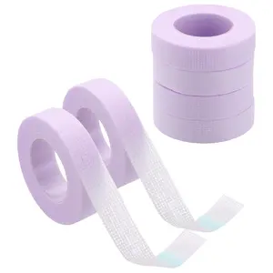 6 Rolls Eyelash Extension Adhesive Tape Beauty Eye Lash Tape Sticky Lash Grafting Tape Breathable Fabric Tape Makeup Eyeshadow Tape Purple