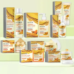 Turmeric Skin Care Set, 1 Set Deep Cleansing Skin Barrier Cleanser, Toner & Lotion & Serum & Scrub & Soap & Cream, Hydrating Moisturizing Skin Care Kit for All Skin Types