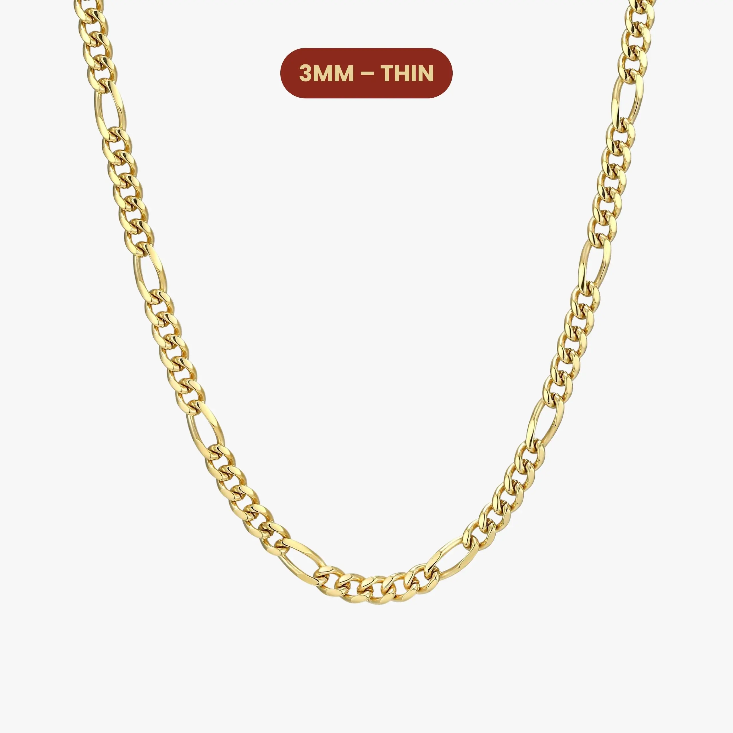 JAXXON - Figaro Chain - 3mm - Gold - Box Clasp