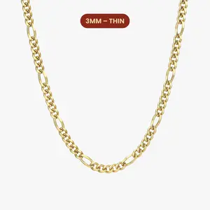 JAXXON - Figaro Chain - 3mm - Gold - Box Clasp