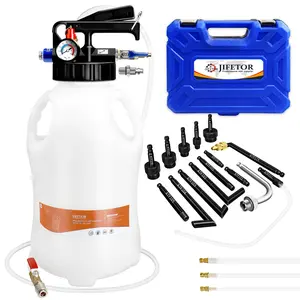 JIFETOR Transmission Fluid Pump Pneumatic Extractor and Dispenser Tool Kit, 10L ATF Fill and Evacuator Oil Can Set with 15PCS ATF Adapters 3PCS 1M Hose for Gear Oil Garage and Shop Fluid Transfer