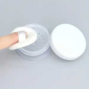 1 20G plastic powder can box, packaging bottle, reusable empty powder container, with makeup and puff beauty container, used for eye cream, cosmetics sample container, travel essentials, Lip Balm