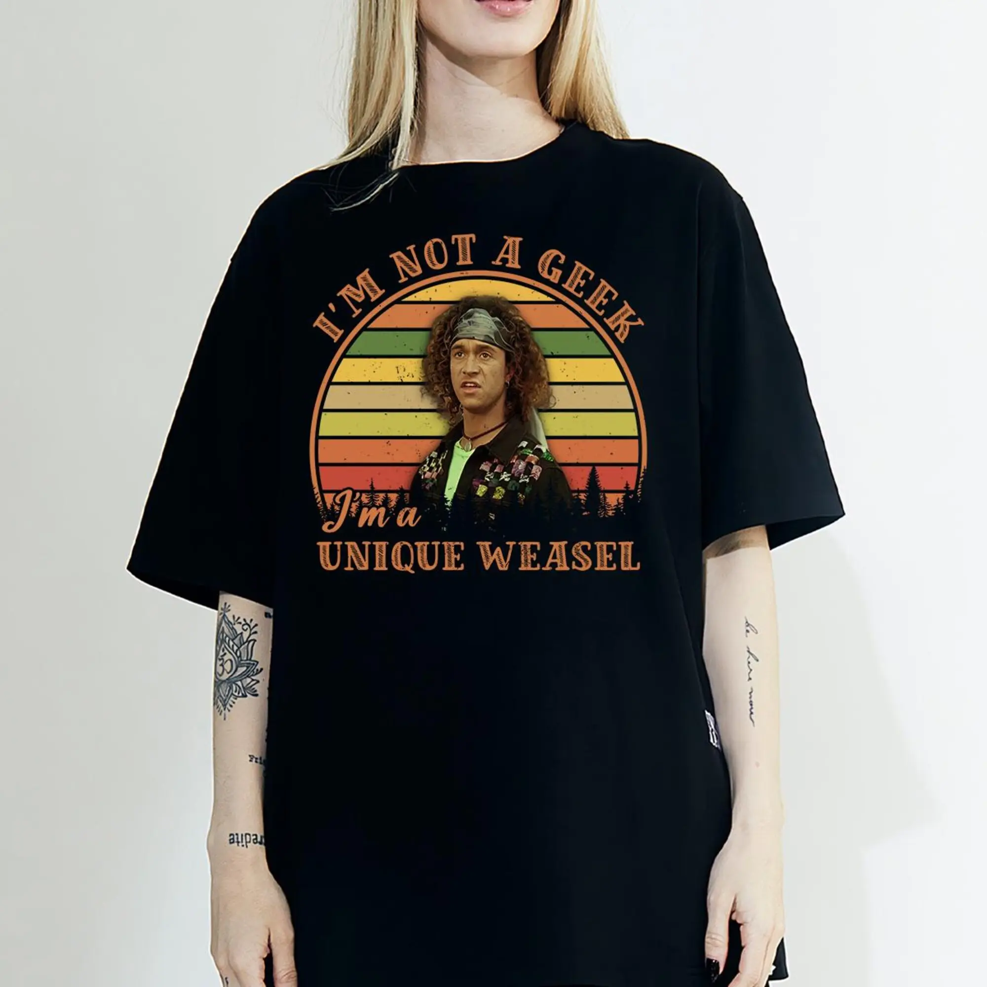 Encino Man Shirt, Stoney Brown I'm Not A Geek I'm A Unique Weasel Vintage T-Shirt, Movies Quote Unisex T-Shirt
