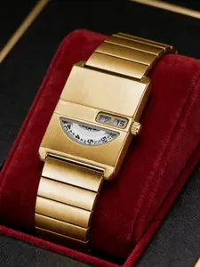 Women's Luxury Square Watch, Half Round Dial, 30m Waterproof, Elegant Design, Stainless Steel Strap, Casual Elegance, Quartz Watch, Perfect Gift