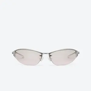 GENTLE MONSTER Futura 02(BRG) Silver Frame Brown Lenses Wraparound Shape